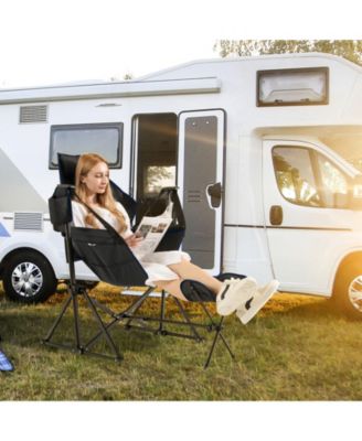 Hammock Camping Chair with Retractable Footrest and Carrying Bag