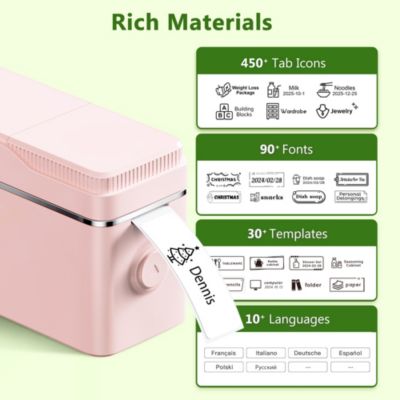 POLONO P31S Label Maker: Portable Bluetooth Thermal Printer w/ Tape, Templates – For Home, Office, Storage & Stickers – Blue.