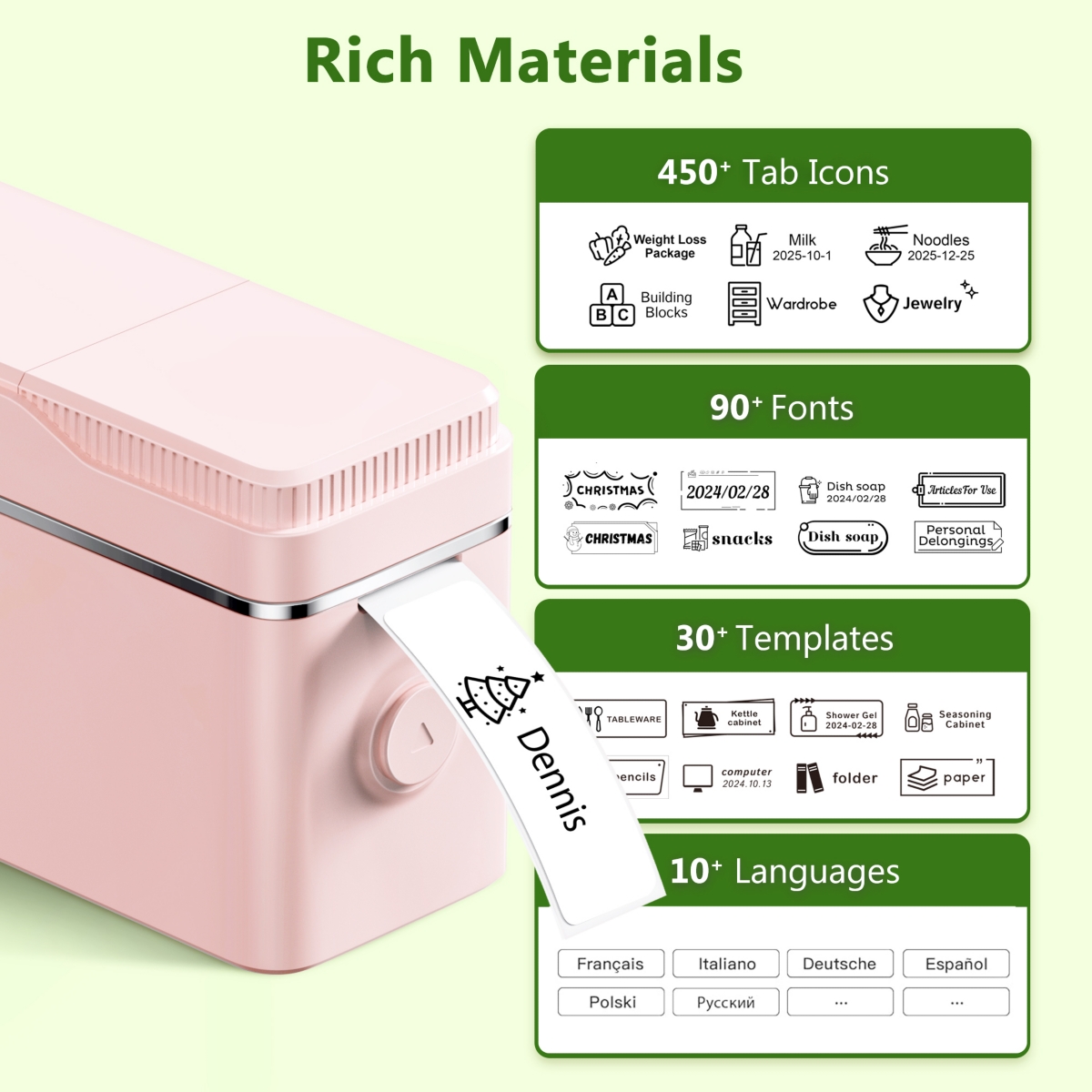 Polono P31S Label Maker Machine with Tape, Portable Thermal Printer, Portable Bluetooth Label Printer for Organizing Storage Office Home, Sticker Make