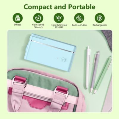 POLONO P31S Label Maker: Portable Bluetooth Thermal Printer w/ Tape, Templates – For Home, Office, Storage & Stickers – Blue.