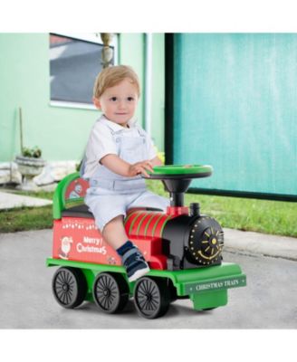 6V Electric Kids' Ride-On Train with 16-Piece Track Set