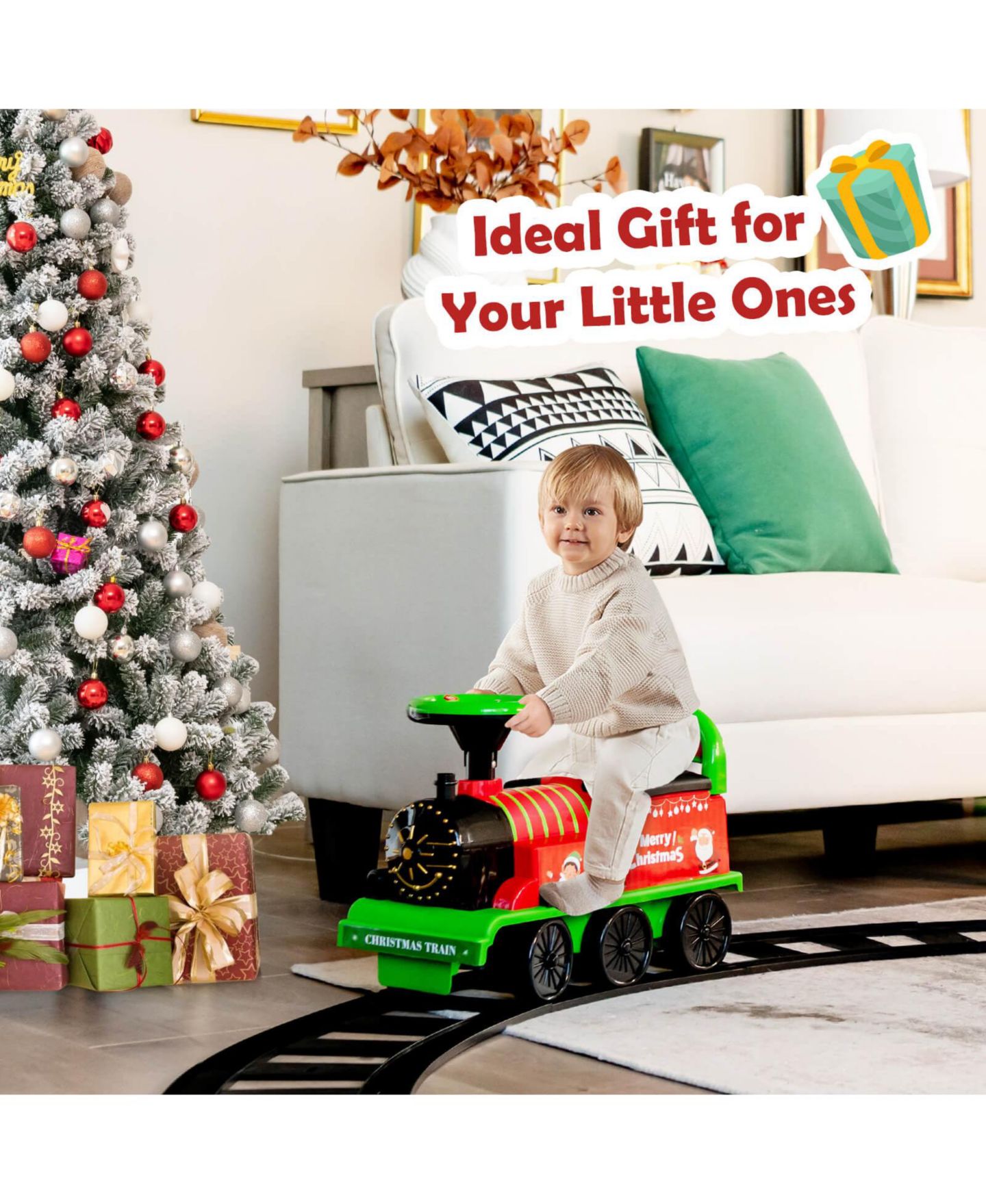 Детские игрушки HONGGE 6V Electric Kids' Ride-On Train with 16-Piece Track Set — фото 11