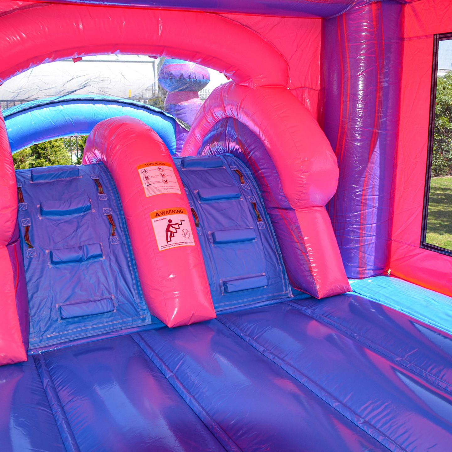 Детская игрушка Jumporange Purplish Castle Commercial Grade Inflatable Bounce House & Water Slide (with Blower), цвет: Синий — фото 4
