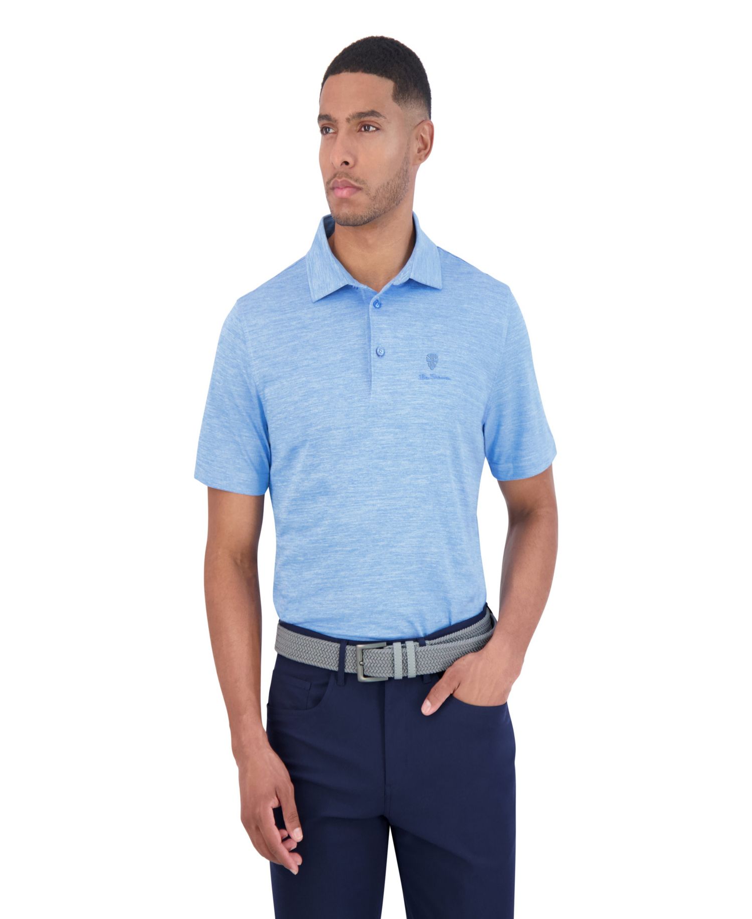 Men's Yarn Dye Heather Sports Fit Polo Shirt