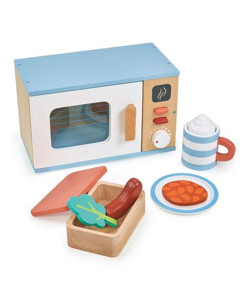 Детские игрушки Mentari Toys Wooden 9-Piece Toy Microwave Set, Ages 3+
