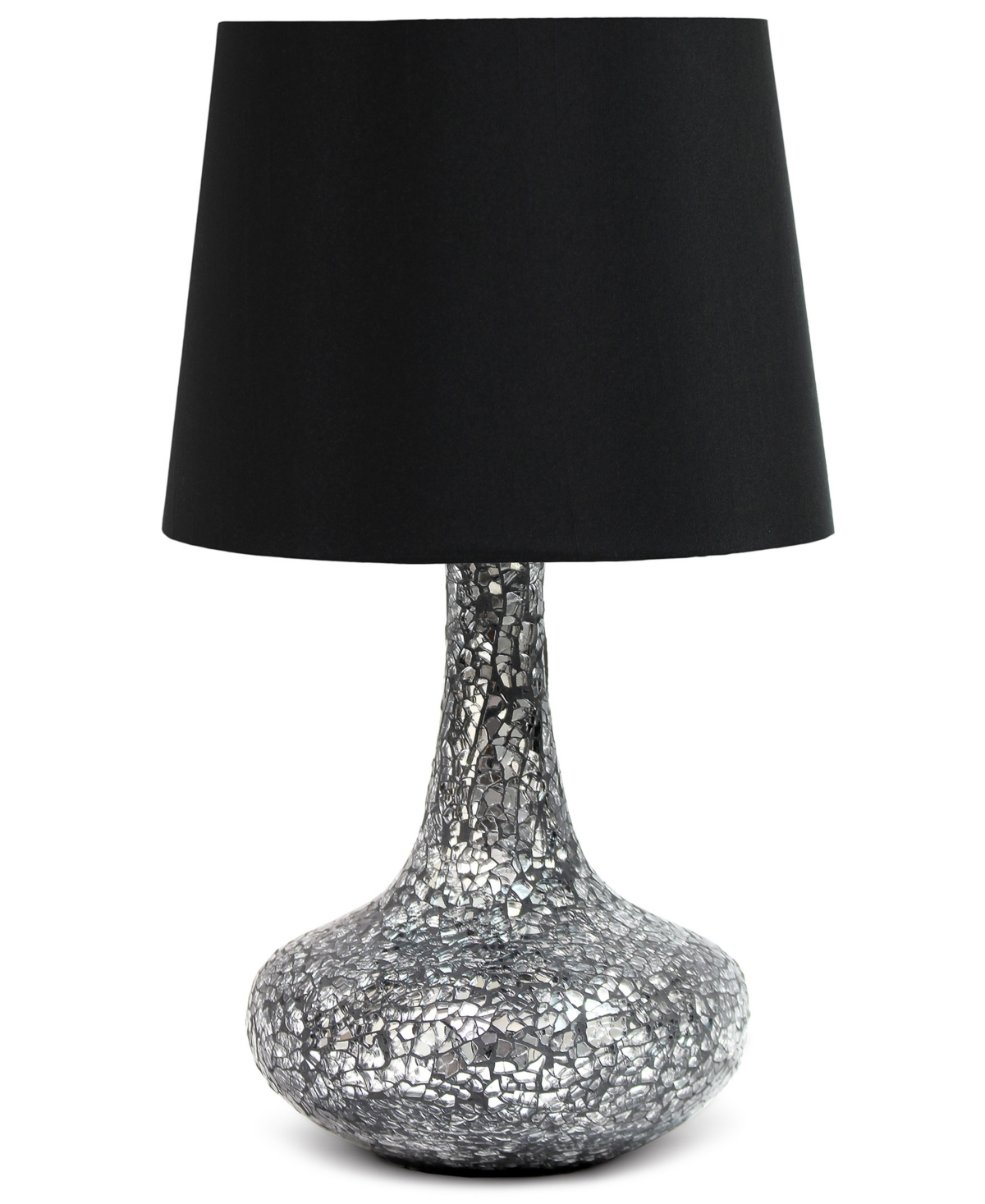 Creekwood Home 14.17" Patchwork Crystal Glass Table Lamp In Black
