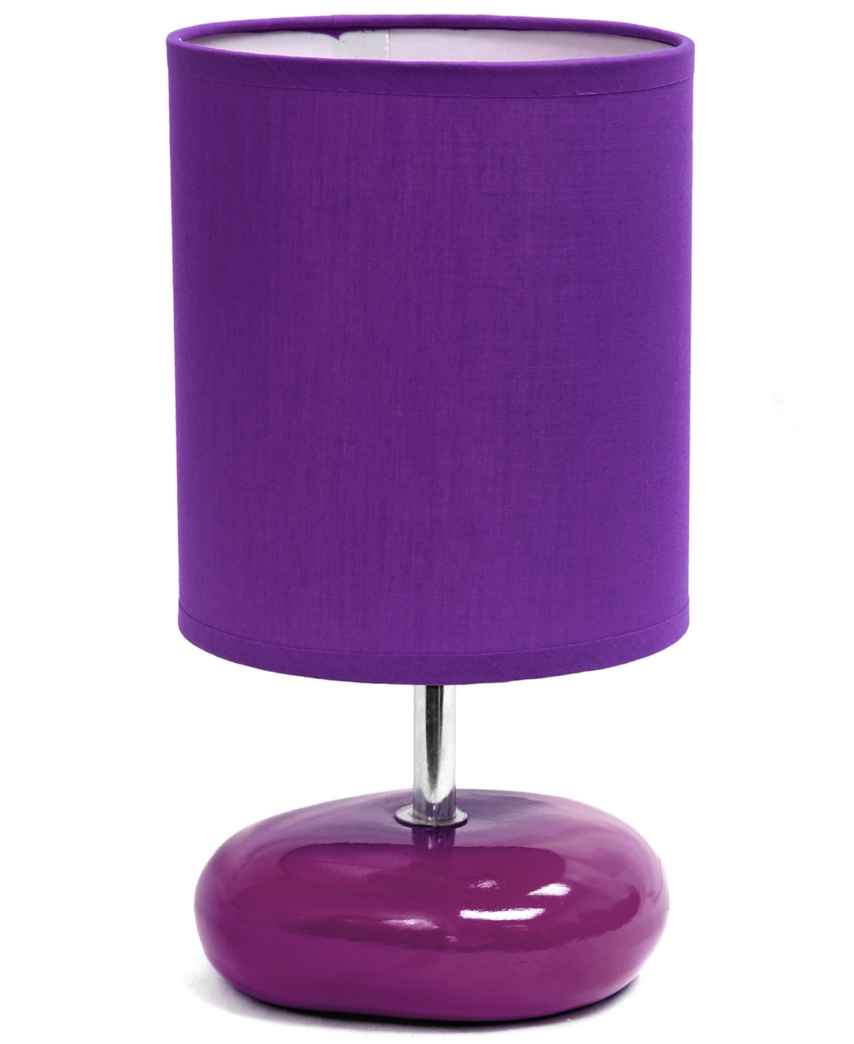 Creekwood Home 10.24" Traditional Mini Round Rock Table Lamp In Purple
