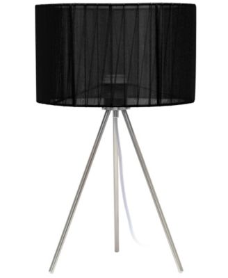 19.69" Contemporary Brushed Nickel Pedestal Table Lamp