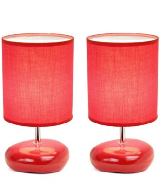 10.24" Traditional Mini Round Rock Table Lamp 2 Pack Set