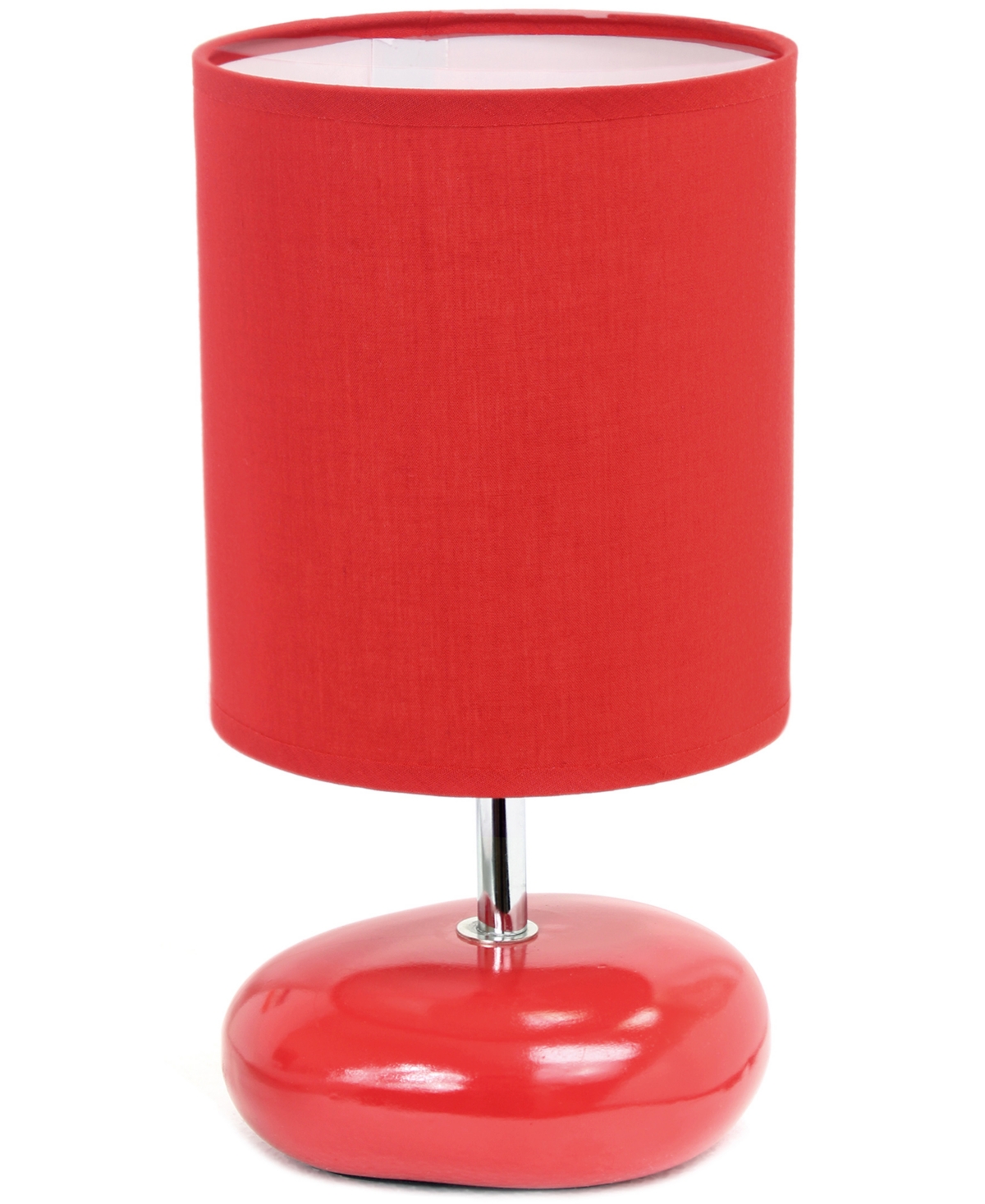 Creekwood Home 10.24" Traditional Mini Round Rock Table Lamp In Red