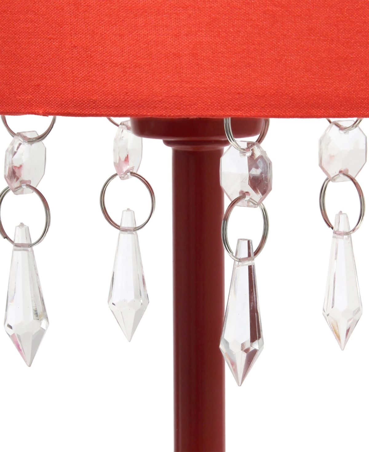 Creekwood Home 17.25" Contemporary Crystal Droplet Table Lamp In Red
