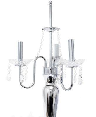 31" Chrome Cascading Crystal Table Lamp