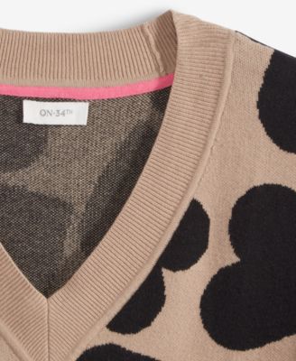 Women's V-Neck Dropped-Shoulder Sweater, Created for Macy's