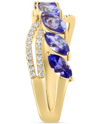 EFFY&reg; Tanzanite (1-3/8 ct. t.w.) & Diamond (1/6 ct. t.w.) Ring in 14k Yellow Gold