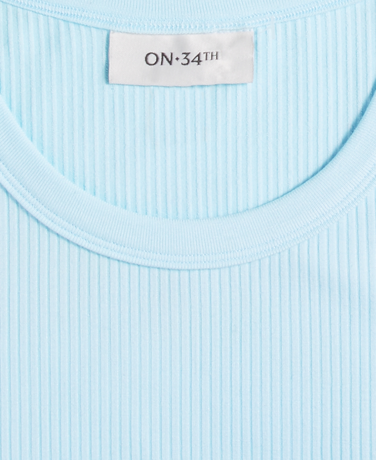 On 34th Women's Ribbed High-neck Tank Top, Xxs-4x, Created For Macy's In Blue Chiff