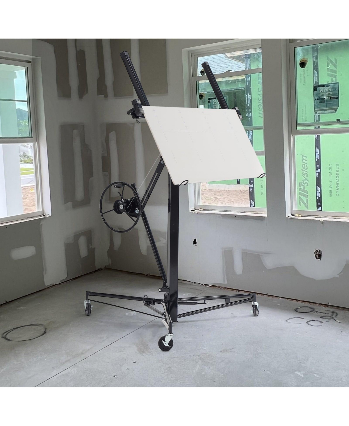 Flynama ft. Drywall Panel Hoist Jack Lifter Drywall Lift Panel Lift - Black