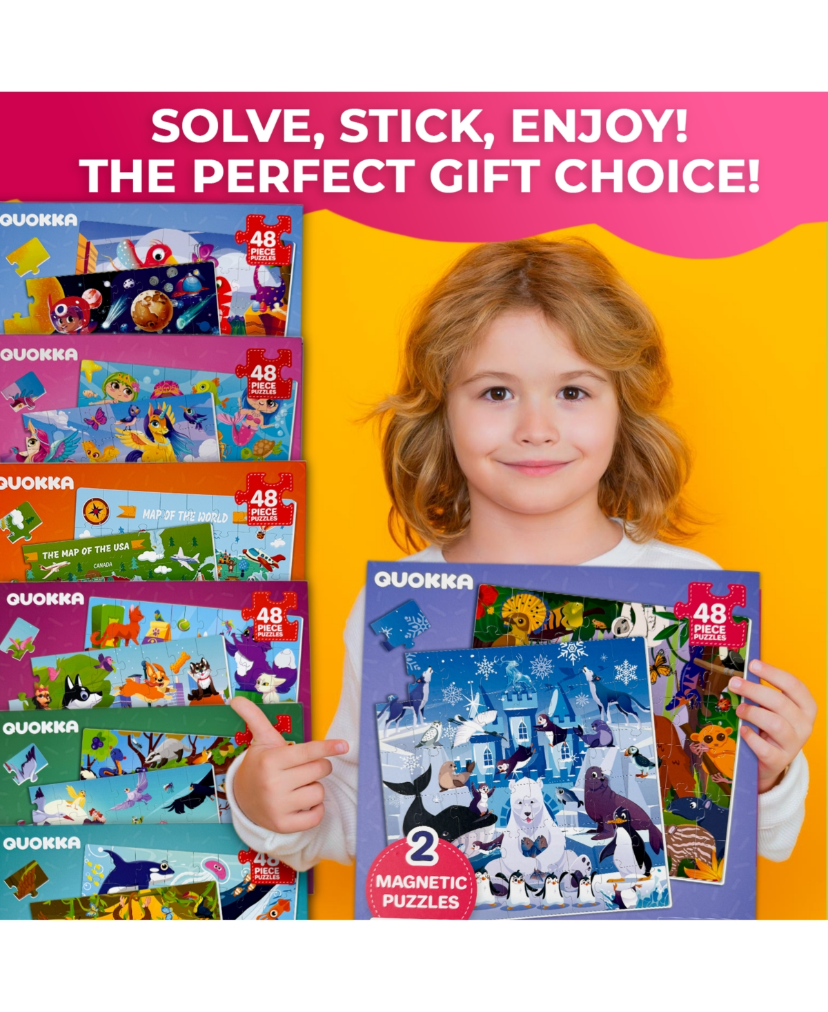 Quokka 2x48 Magnetic Travel Puzzles for Kids Ages 4-6 - Road Trip Activities - Polar  jungle