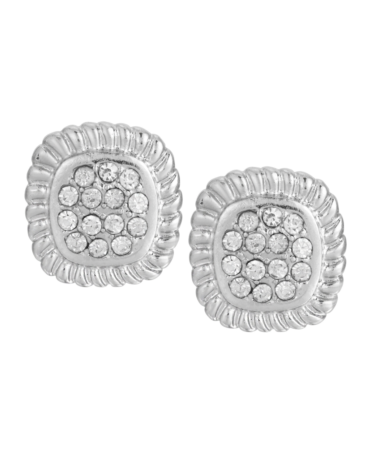 2028 CRYSTAL SQUARE BUTTON EARRINGS 