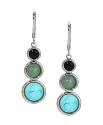 Onyx Jade Turquoise Linear Earrings