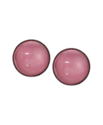Glass Round Button Earrings