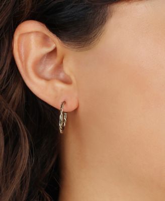 Gold-Tone Twisted Hoop Earrings