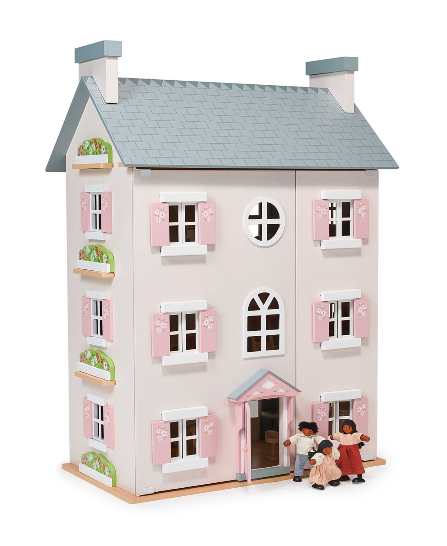 Четырёхэтажный деревянный кукольный дом Mentari Toys Heather Hall с рабочими окнами, 3+ — фото 4