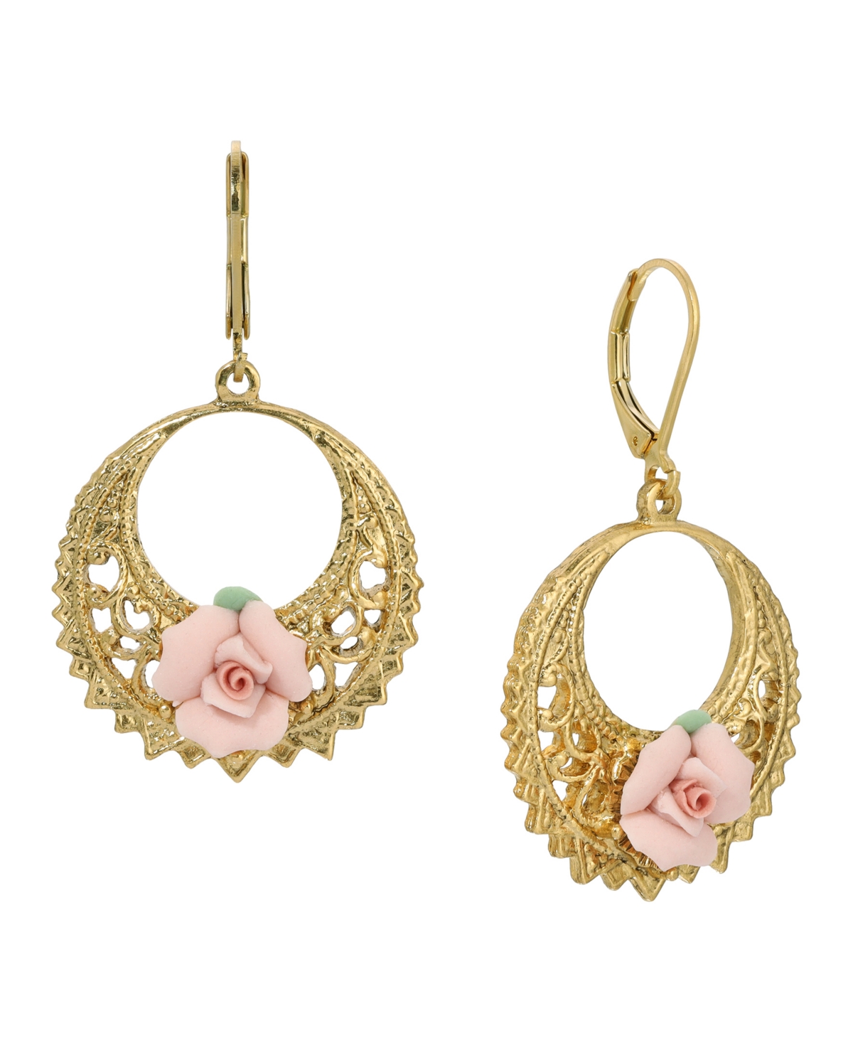 Shop 2028 Porcelain Front Facing Hoop Earrings In Pink