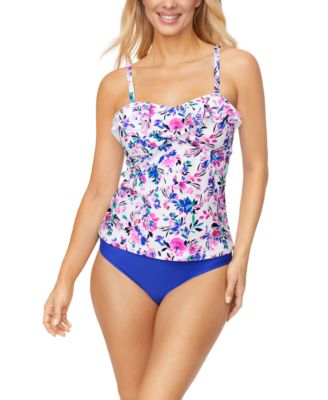 Womens Tahiti Ruffled Bandini Top Mid Rise Bikini Bottoms Exclusively At Macys