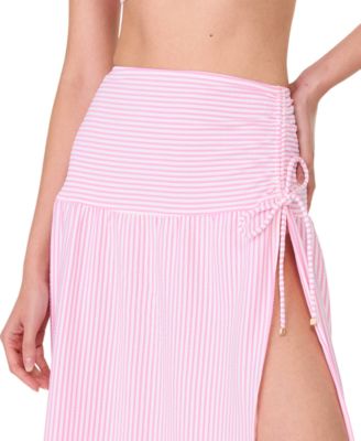 Women's Striped Side-Tie Cover-Up Skirt 