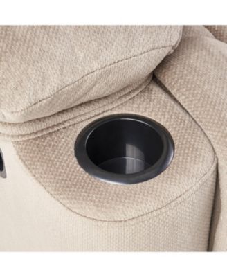  Large Size Skin-Friendly Fabric & Steel Frame Manual Recline, Dual Cup Holders, Overstuffed Comfort Recliner Chair