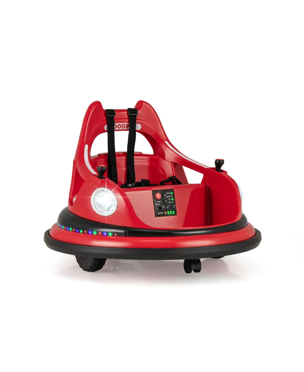 Hongge 12V Kids Ride On Bumper Car with Remote Control and Dual Joysticks - Red