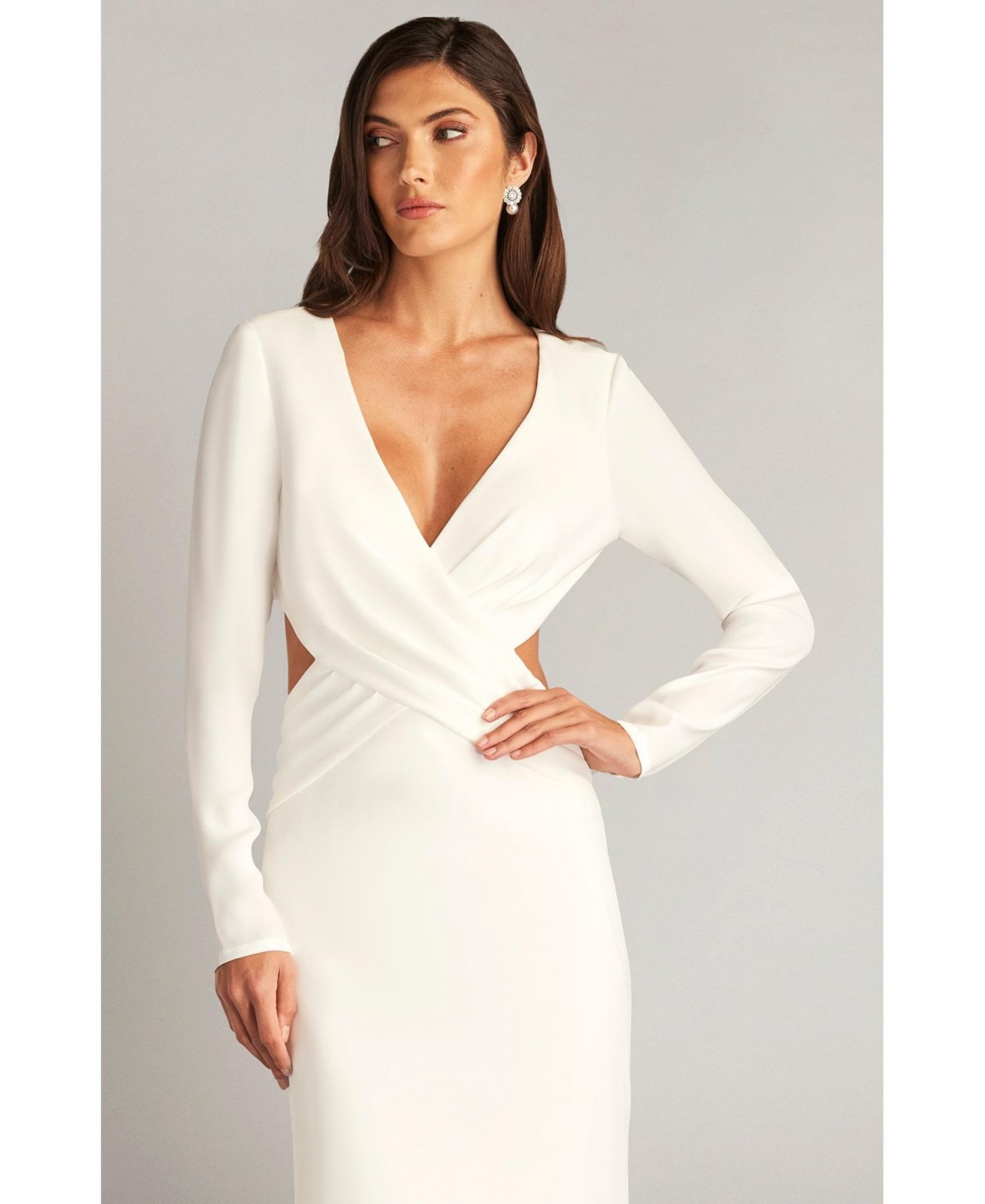 Tadashi Shoji Women's Radley Long Sleeve Cutout Gown