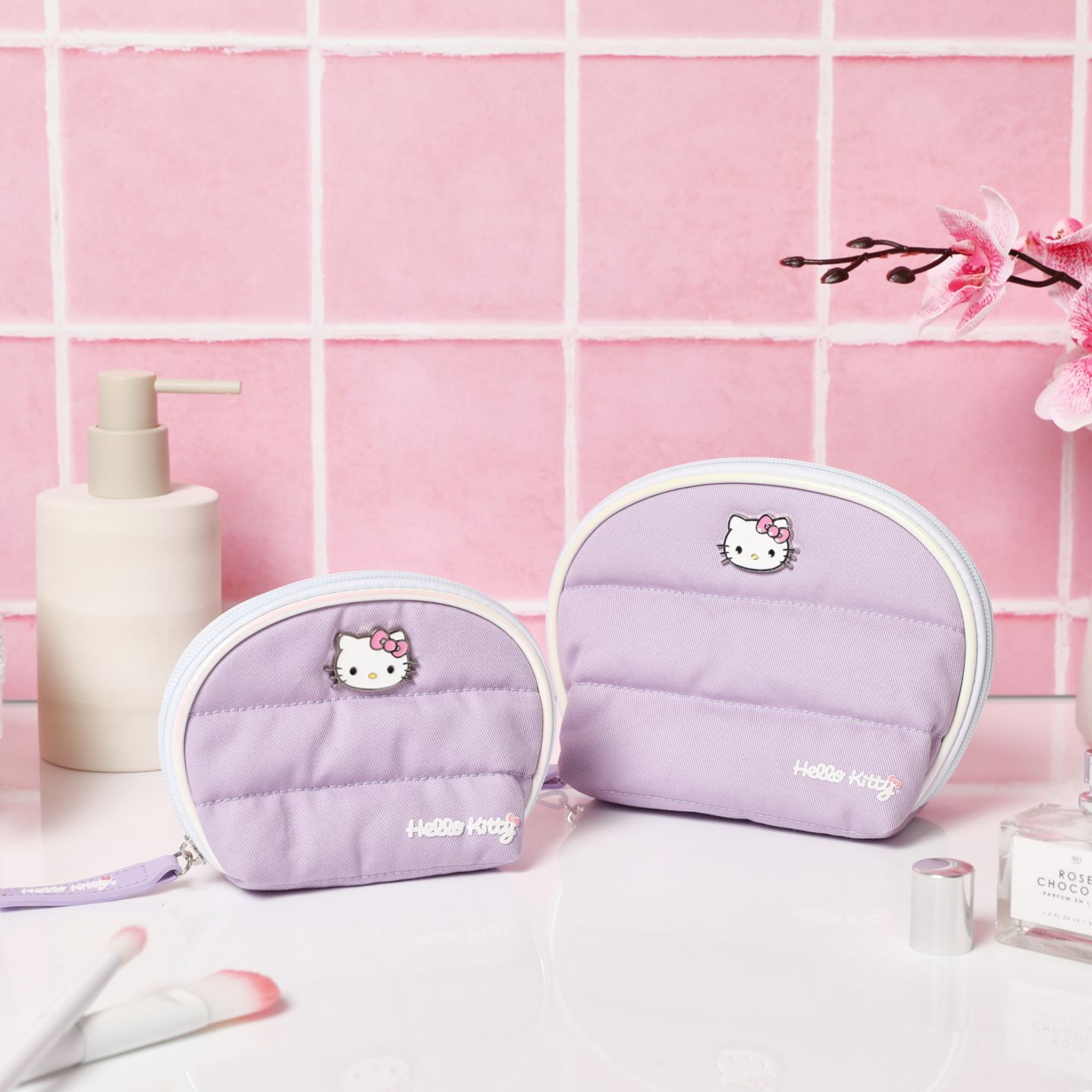 Сумка Hello Kitty Sanrio Purple Large and Small Dome Cosmetic Travel — фото 3