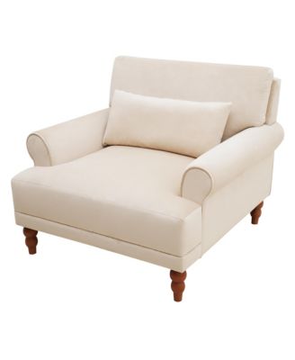 Mirod Elegant Circular Armrests, Ergonomic Lumbar Support, Vintage Roman Column Legs, Luxurious Large Size, Enhances Living Room Aesthetics, for Living room, Bedroom and study