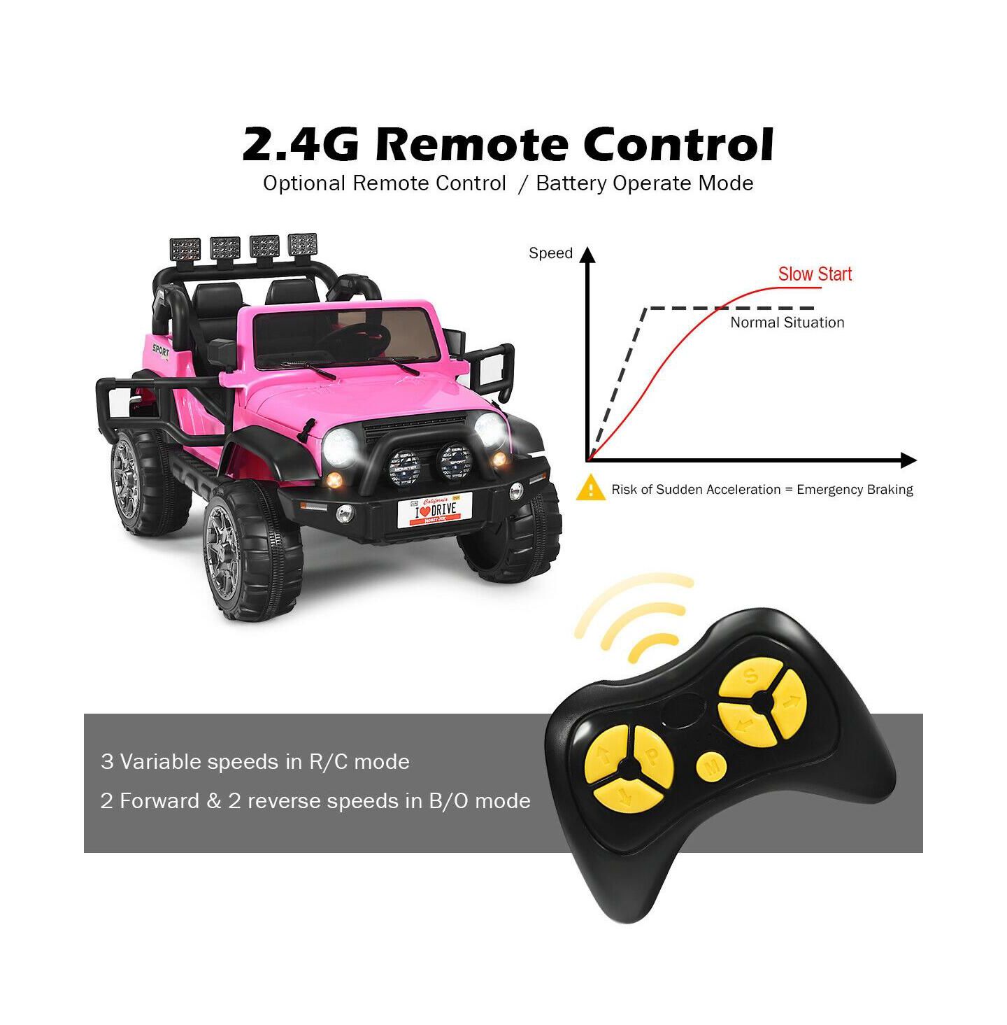 Детская игрушка HONGGE 12V 2-Seater Ride-On Truck with Remote Control, Up to 2 Riders, Ages 3+ — фото 6
