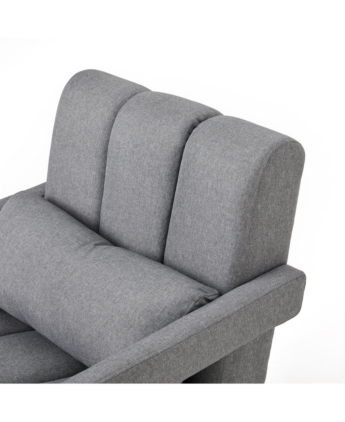 Streamdale Furniture Modern Upholstered accent chair, Comfortable Linen Fabric with a pillow for Living room, bedroom.Linen, Dark Grey