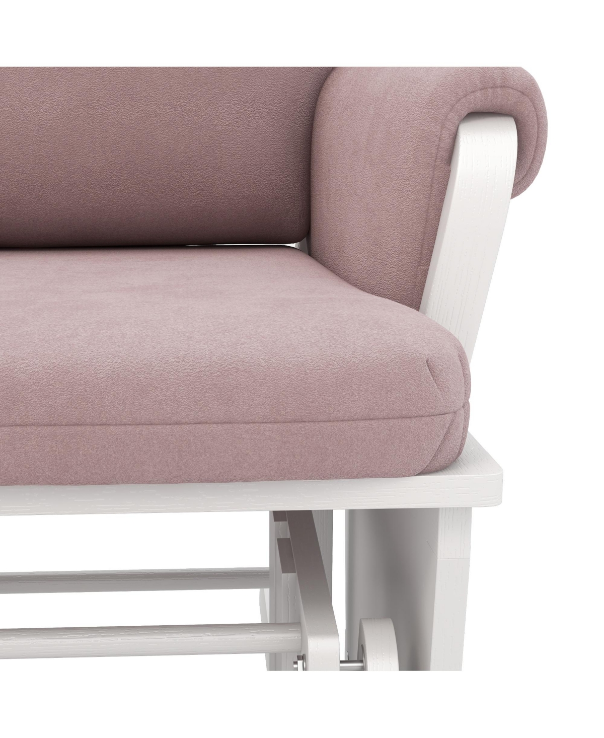 Streamdale Furniture Nursery Glider Rocking Chair with Ottoman, Thick Padded Cushion Seating and Wood Base,- Pink