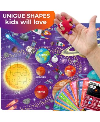 150 Pcs Jigsaw Puzzles for Kids Ages 8-10 - 400+ Facts on 50 Flashcards