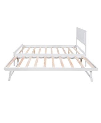 Platform Bed with Adjustable Trundle for Versatile Sleep Solutions and Space Efficiency