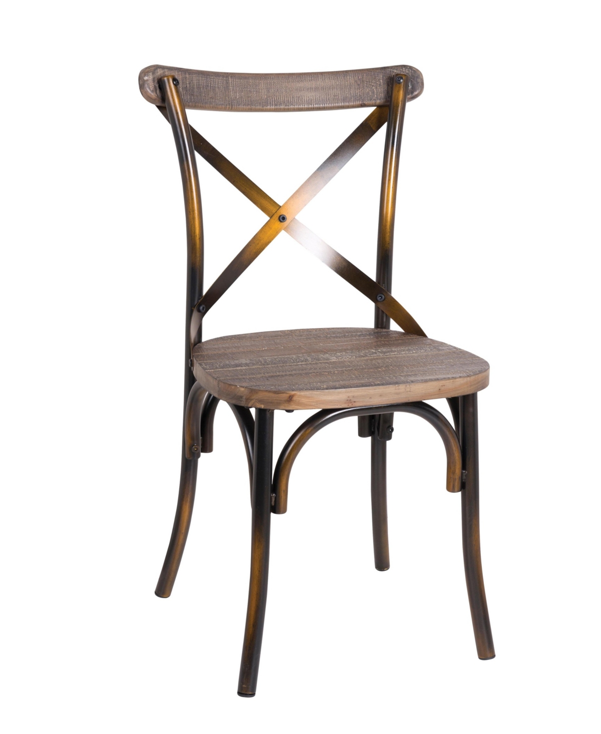 Streamdale Furniture Zaire Side Chair (1Pc) in Antique Copper & Antique- Oak