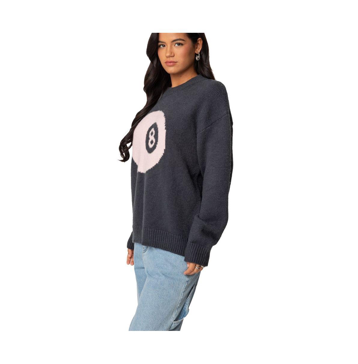 Edikted Women's Magic 8 Oversized Chunky Knit Sweater - Dark-gray