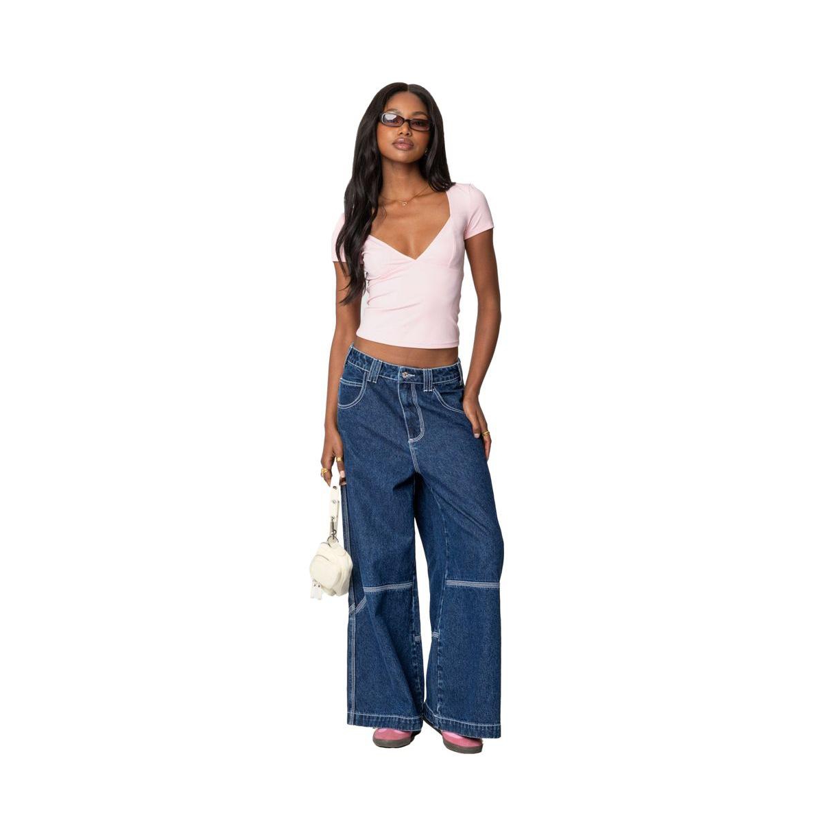 Edikted Women's Katia V Neck Top