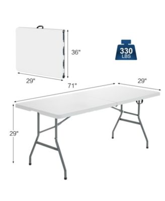 6 FT Portable Folding Camping Table with Carrying Handle for Picnic