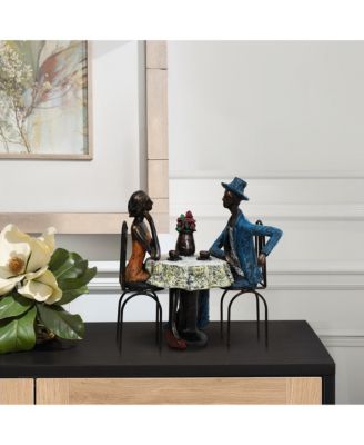 Modern Brown Polyresin Couple Date Night Tabletop Home Decor