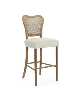 Vintage Cane-Detailed Bar Stool: Comfort and Elegance United Set of 2