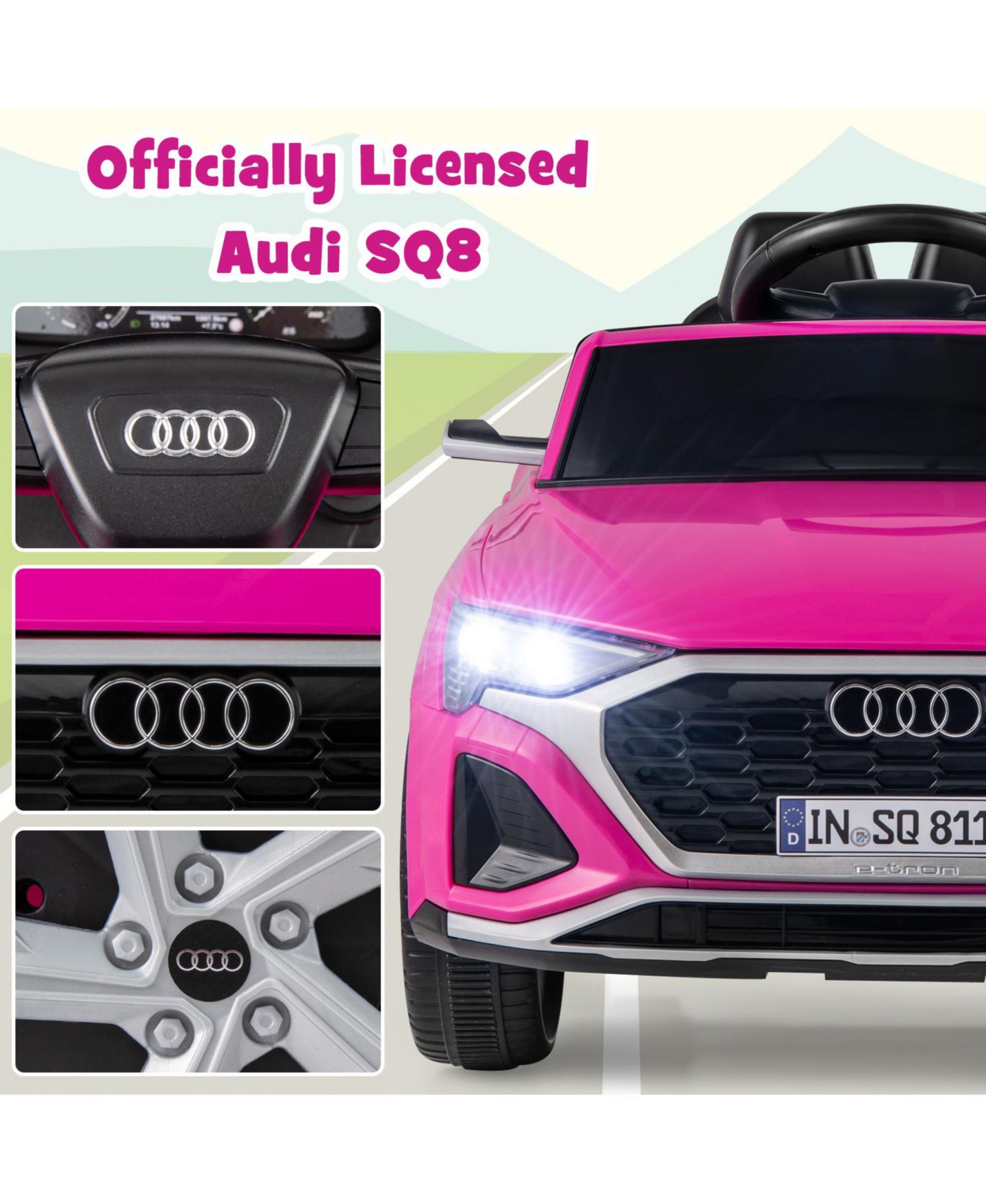 Детская игрушка HONGGE 12V Kids Ride-On Car Licensed Audi SQ8 with Remote Control, 3 Speeds — фото 2