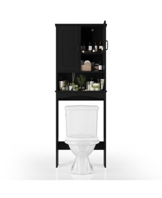 23.62 in. W x 65.39 in. H x 8.27 in. D Over The Toilet Storage with Adjustable Shelves for Bathroom and Laundry