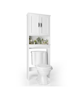 23.62 in. W x 65.39 in. H x 8.27 in. D Over The Toilet Storage with Adjustable Shelves for Bathroom and Laundry