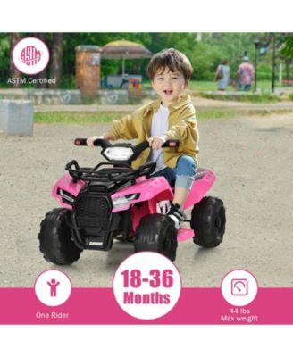 6V Kids ATV Quad Electric Ride On Car with LED Light and MP3-Pink