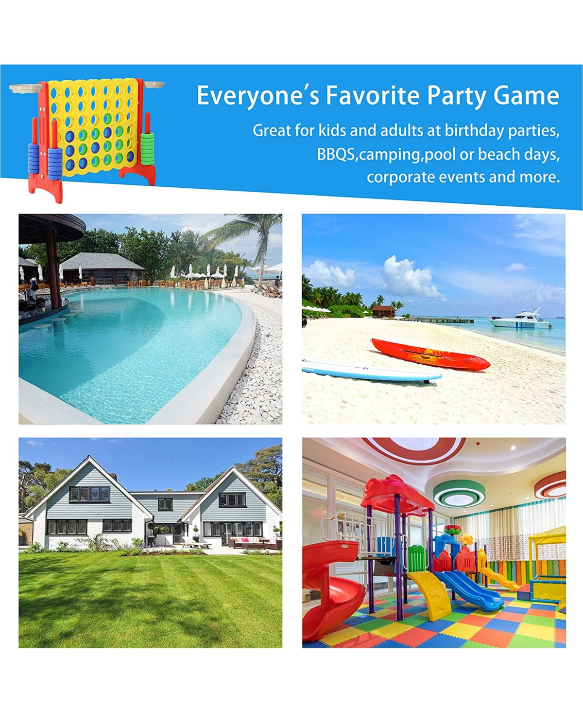 Sdadi Giant 33 Inch 4-In-a-Row Game and Basketball Game for Kids, Yellow and Red - Yellow and red